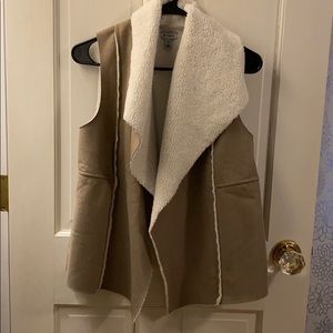 Faux suede fuzzy vest